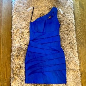 Royal blue body con dress